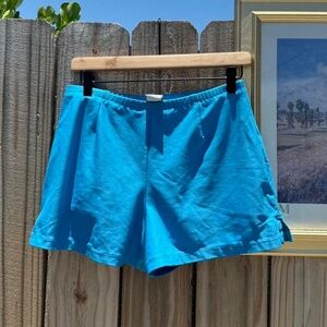 vintage blue nike athletic bike shorts double lined retro 90s
